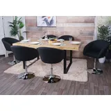 Mendler Esszimmerstuhl HWC-F19, Küchenstuhl Stuhl Drehstuhl Loungesessel, drehbar höhenverstellbar - Stoff/Textil anthrazit