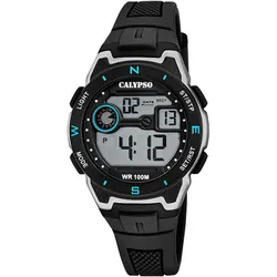 Chronograph CALYPSO WATCHES "Digital Crush", schwarz, Armbanduhren, Kinder, Kinderuhr, Quarzuhr, Armbanduhr, Junge, digital, Tag, Wochentag, Monat