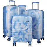 warenhandel könig Revona Koffer-Set 3-tlg. blau/weiß