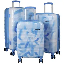 warenhandel könig Revona Koffer-Set 3-tlg. blau/weiß