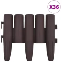 vidaXL Rasenkanten 36 Stk. Braun 10 m PP
