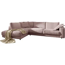 Home Affaire Ecksofa HOME AFFAIRE "Enisa XXL B/T/H: 325/224/85 cm L-Form", rosa (rosé), B:325cm, Cord (88% Polyester / 12% Polyacryl), Sofas, Ecksofa, Kuschelig, gemütlich, in 5 Farben, Bezug in Cord, mit 2 Zierkissen