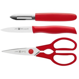 Zwilling Messer, Edelstahl, Silber/Rot, Einheitsgröße