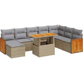 vidaXL Garten-Lounge-Set 9-tlg. beige
