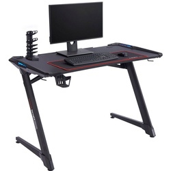 CARO-Möbel Schreibtisch RUSH, Gamingschreibtisch Computertisch Büro Jugend Kinder PC in schwarz schwarz