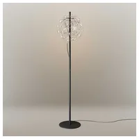 S.luce Stehlampe Atom LED-Stehleuchte aus Metall mit Touchdimmer Chrom,