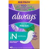 Always Slipeinlagen Daily Fresh Normal, normal, ohne Duft, aus Bio-Baumwolle, 42 Stück,