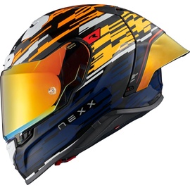 NEXX X.R3R Glitch Racer Helm, blau-orange, Größe S