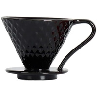F Fityle Kaffeefilterbecher, Kegel-Kaffeefilter, tragbarer Keramik-Kaffeefilter zum Übergießen, Übergießen der Kaffeemaschine, Klein schwarz