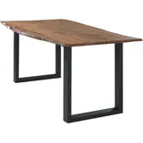 G + K Esstisch - Akazie massiv lackiert - Metallgestell - 160 x 90 cm