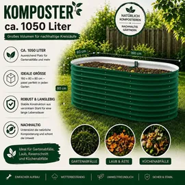 Vicco Komposter Grün, 160 x 80 cm, Gartenzubehör, Gartenpflege, Gartengeräte