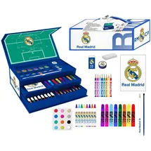 Cerdá LIFE'S LITTLE MOMENTS Real Madrid Malset – Schulmäppchen für Kinder, komplett mit Filzstiften – Buntstifte und offizielles Clubzubehör