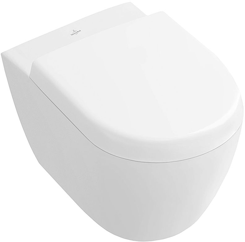 Villeroy & Boch Tiefspül-WC Subway 2.0 370x480x355mm Oval wandhängend Abgang waagerecht Weiß Alpin CeramicPlus 560610R1