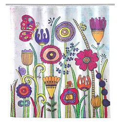 WENKO Duschvorhang Full Bloom Motiv 180,0 x 200,0 cm