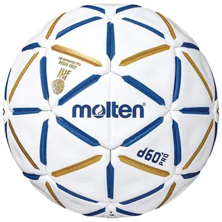 Molten D60 Pro harzfreier Handball für Hallen mit Harzverbot weiß/blau/gold 2