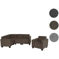 Modular Sofa-System Couch-Garnitur Lyon 4-1, Stoff/Textil ~ braun