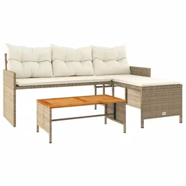 vidaXL Gartensofa in L-Form Loungesofa beige