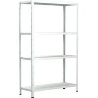 SCHULTE Regalwelt Steckregal mit 4 Fachböden, 65 kg Tragkraft, 190x100x40 cm (HxBxT), weiß,