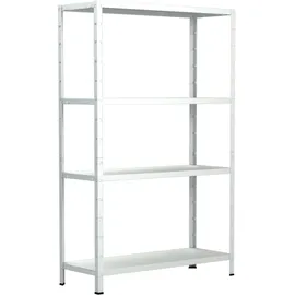 SCHULTE Regalwelt Steckregal mit 4 Fachböden, 65 kg Tragkraft, 190x100x40 cm (HxBxT), weiß,