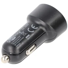 goobay Dual-USB Auto-Schnellladegerät USB-C PD Power Delivery, QuickCharge, 12 - 24V