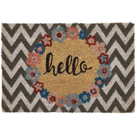 Beliani Fußmatte TAHAN Bunt 40 x 60 cm Schriftzug Kokosfasern