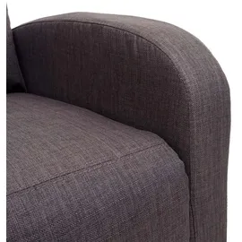 Mendler Fernsehsessel HWC-F76, Relaxsessel Sessel Liegesessel, Liegefunktion verstellbar Stoff/Textil ~ grau-braun