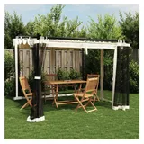 vidaXL Pavillon mit Netzwände Creme 3x3 m Stahl