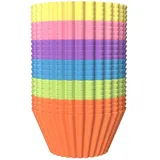 Intirilife 24 Stück Muffinform Cupcakeform – 7 x 3.2 cm – Wiederverwendbare bunte Silikon Muffinformen 24-tlg), Cupcakeformen antihaft Gefrierschrank- und Mikrowellengeeignet