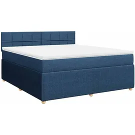 vidaXL Boxspringbett mit Matratze Blau 180x200 cm Stoff
