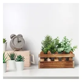 Relaxdays Blumenkasten 25,5 x 18,5 x 12 cm Braun Komplettset