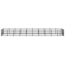 vidaXL Hundezwinger 18,77 m2 Stahl Schwarz
