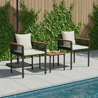vidaXL Gartenmöbel Set 3-tlg. Schwarz