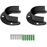 CHSEROK 2 Stück Gardinenstange Halterung, 38 mm Gardinenstangen Halterung, Schwarzer Edelstahl Gardinenstangenhalter, Kleiderstange Schrank