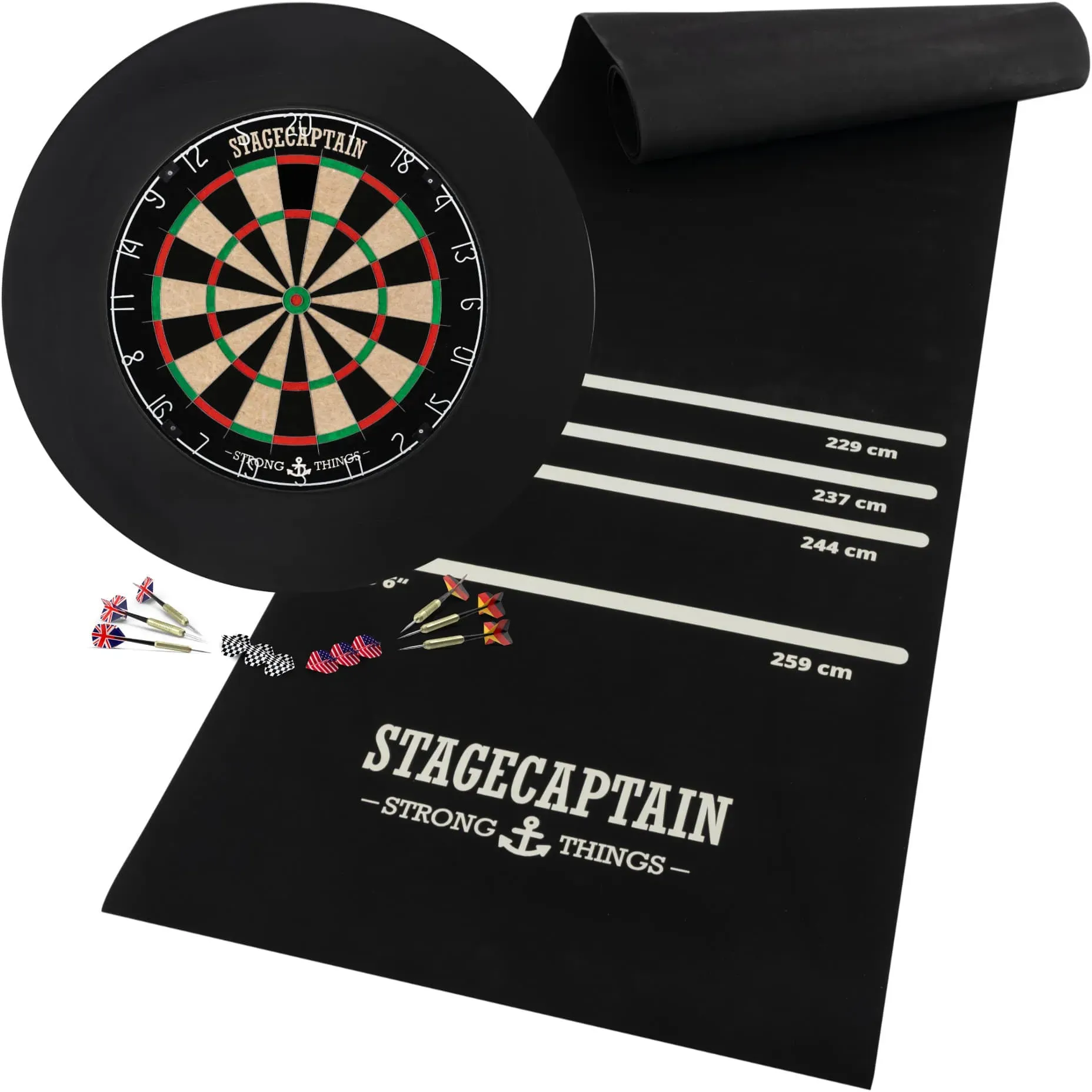 Stagecaptain DBS-1715 BullsEye Pro Dartscheibe Komplett Set