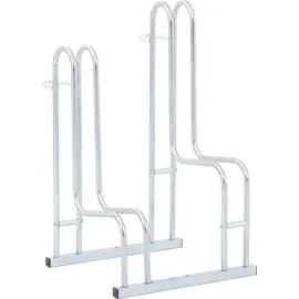 vidaXL Fahrradständer für 2 Fahrräder Freistehend Verzinkter Stahl