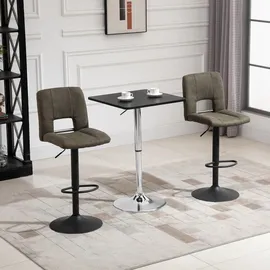 Homcom Bartisch Höhenverstellbar 60 x 60 x 91 cm Schwarz