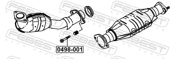 FEBEST Schraube, Abgasanlage 0498001 für Citroën/Peugeot Opel ALFAROME/Fiat/LANCI GM GEELY TOYOTA DAIHATSU NISSAN BMW MITSUBISHI RENAULT