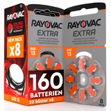 160 Hörgerätebatterien Rayovac Extra 13. 20x8 Stück