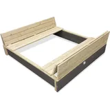 EXIT TOYS Holzsandkasten Aksent mit Dach braun/grau