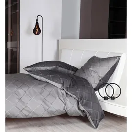 JANINE Bettwäsche anthrazit platin), 155x200 cm, Schlaftextilien, Bettwäsche Bettwäsche, Satin-Bettwäsche