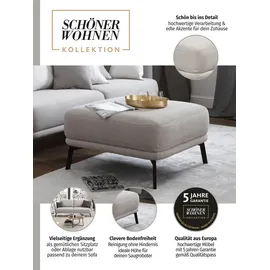 Schöner Wohnen Hocker Pearl Baumwolle/Polyester 80 x 45 x 80 cm Grau