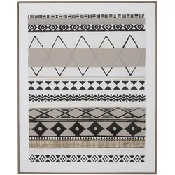 Bild mit Rahmen GILDE "Bild rechteckig Mwaki braun; schwarz; weiß H. 102 cm", braun (farbe bild(er): braun, schwarz, weiß), B:82cm H:102cm T:4,5cm, Kunststoff, Leinwand, Bilder