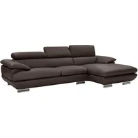 Calia Italia Ecksofa »Magic, ein italienisches Sofa zum Träumen, erstklassiger Sitzkomfort«, mit verstellbaren Kopfteilen, in 2 Lederqualitäten braun