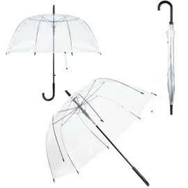 shop'n smile ideoon 4er-Set Transparenter Regenschirm mit Automatik, 85 cm Durchmesser, klarer Glockenschirm für Damen & Herren, robuster Stockschirm mit Einhand-Öffnung