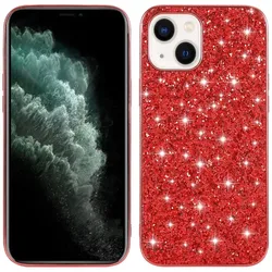 Schutz Handy Hülle für Apple iPhone 15 Case Cover Glitzer Bumper Etuis Tasche