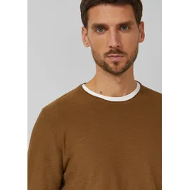 s.Oliver Strickpullover mit Flammgarnstruktur und Rollkante Braun M