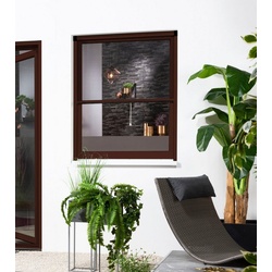 hecht international Insektenschutz-Fensterrahmen SMART, 100×160 cm, kürzbar braun
