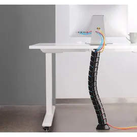 InLine Kabelkanal flexibel, vertikal für Tische, 2 Kammern, 0,80m, schwarz