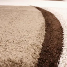 Paco Home Designer Teppich Mit Konturenschnitt Karo Muster, braun, Beige 160x230 Cm