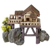 Nobby Aqua Ornaments HOLZHAUS mit Pflanzen 23 x 12,3 x 17 cm